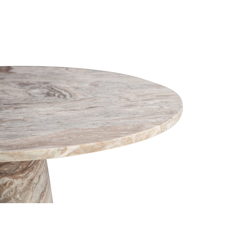 Orren Ellis Malaz 48" Round Dining Table In Brown Toronto Marble ...
